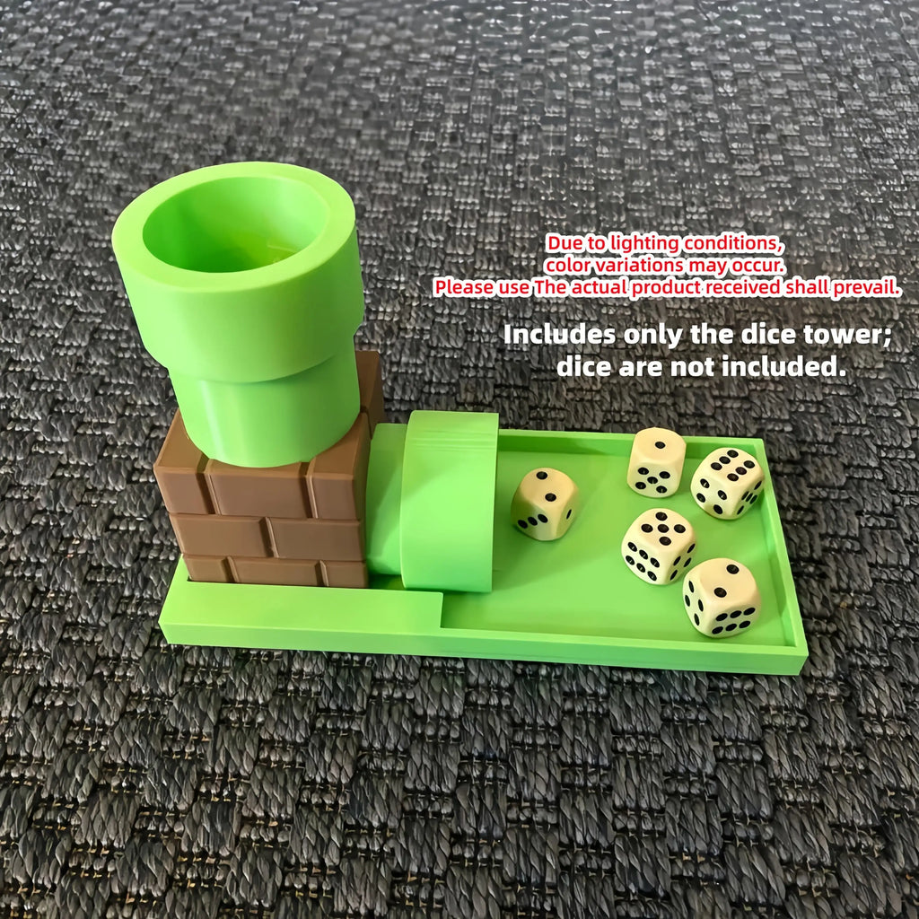 3D Printed Dice Rolling Tower Practical Table Game Prop Decorative Dice Holder for Board Party Drinking Games No Dice Included Oasis Select light green