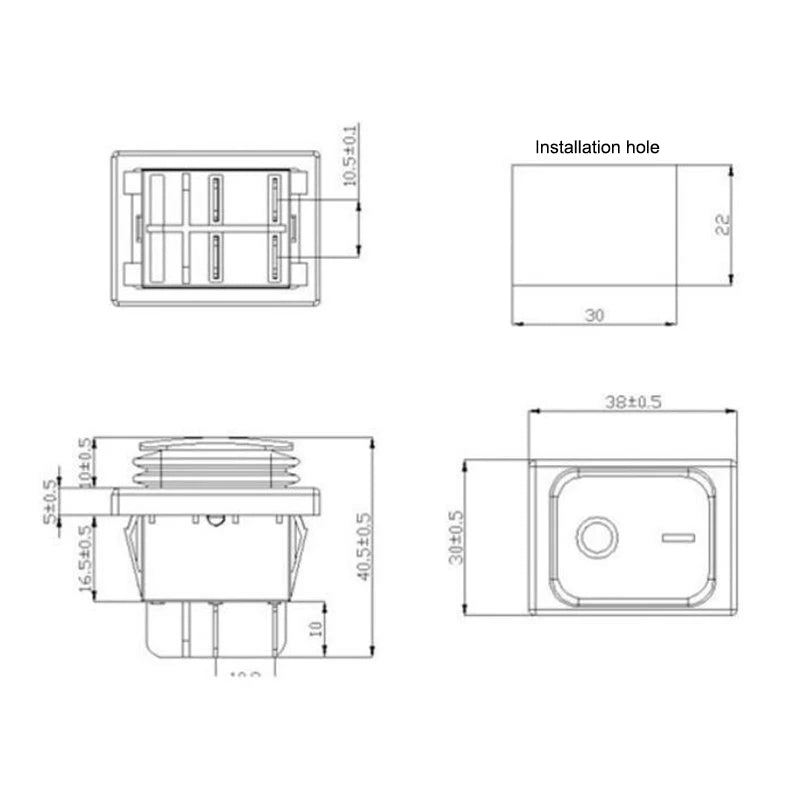 Durable Waterproof DPST Toggle Switch with LED, 4-Pin IP65, 12V/220V 30A for Heavy Duty Auto and Marine Usage. Oasis Select