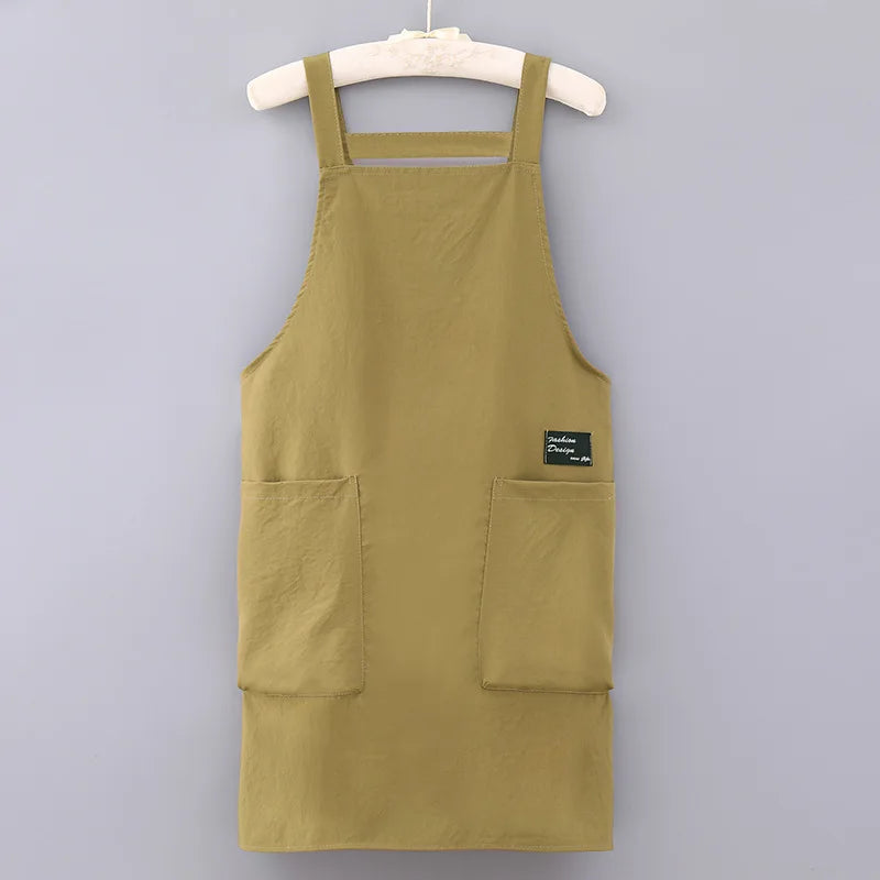 Household Apron Men Women Japanese Apron Barber Coffee Workwear Oil-proof Waterproof Restaurant Waiter Kitchen Cooking Apron Oasis Select Yellow
