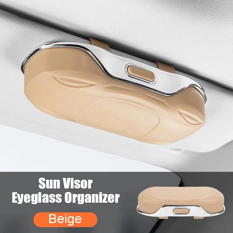 Car Sun Visor Sunglasses Holder – Anti-Scratch ABS Case
