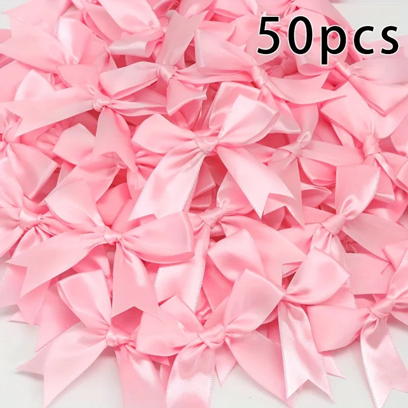 50pcs, decorative bow 3.35 inches, gift wrapping decoration, wedding, holiday and DIY crafts, birthday gifts, accessories Oasis Select pink 50pcs Other