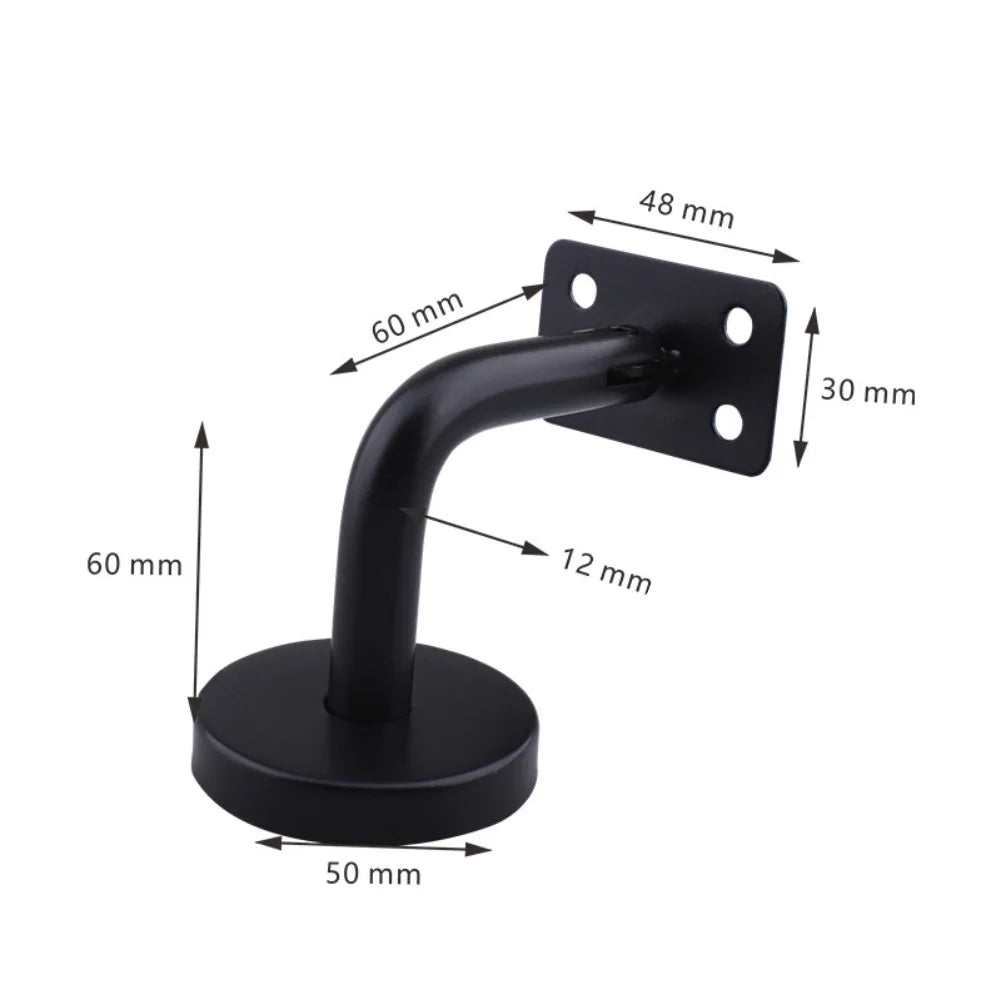 Stainless Steel Stair Handrail Wall Bracket – Black Bannister Support Handrail Bracket Oasis Select Flat