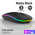 Wireless Mouse RGB Rechargeable Bluetooth Mice Wireless Computer Mause LED Backlit Ergonomic Gaming Mouse for Laptop PC 3600DPI Oasis Select Black
