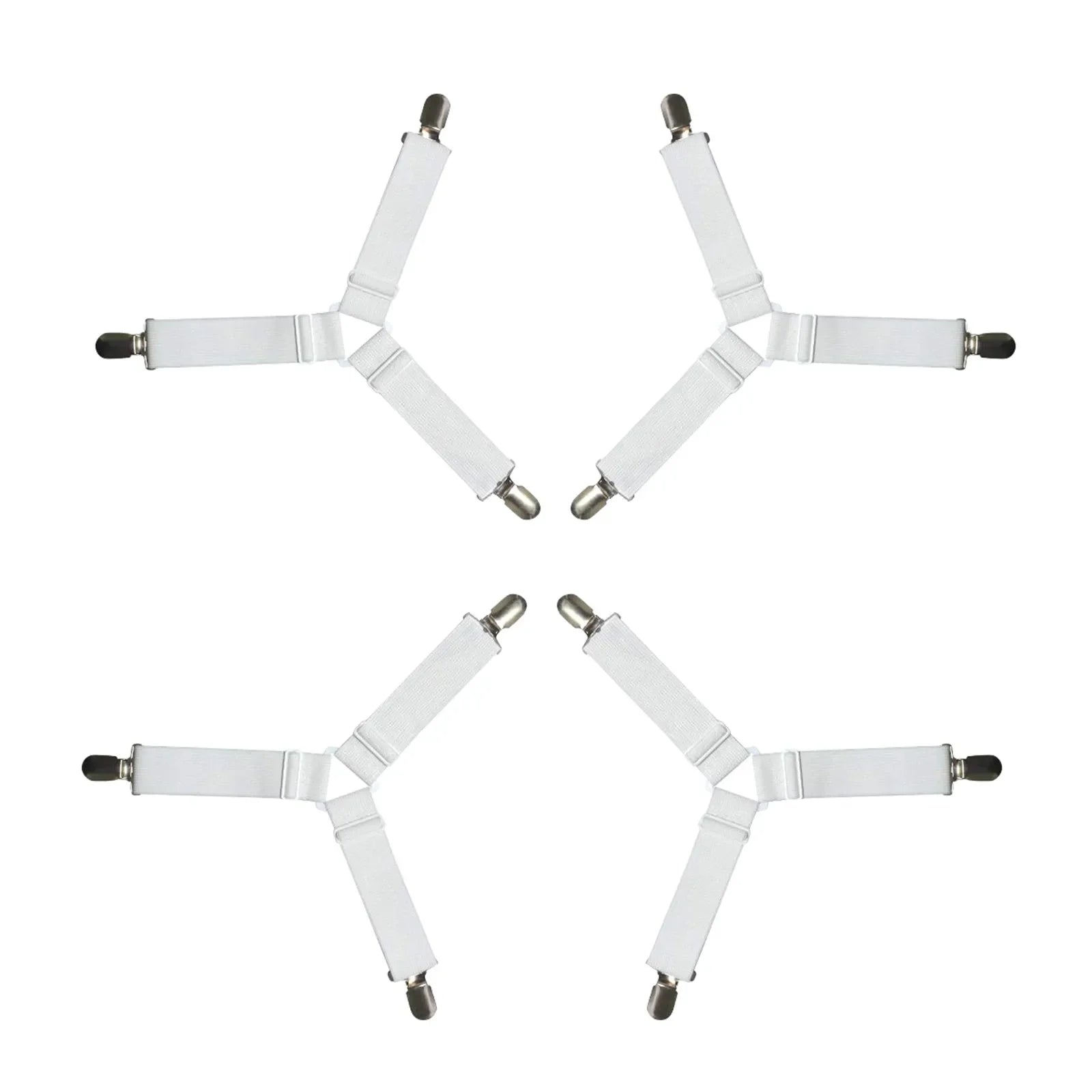 4 PCS Bed Sheet Holder Straps, Elastic Mattress Corner Clips 3 Way Fitted Bed Sheet Fastener Suspenders Grippers sheets bedding Oasis Select