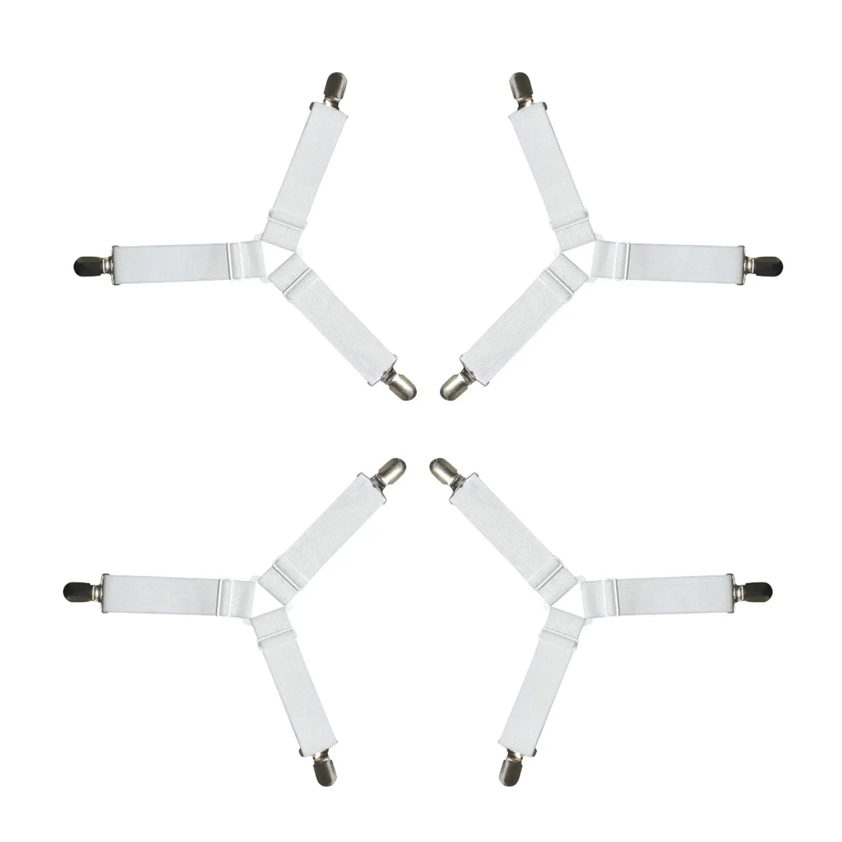 4 PCS Bed Sheet Holder Straps, Elastic Mattress Corner Clips 3 Way Fitted Bed Sheet Fastener Suspenders Grippers sheets bedding Oasis Select
