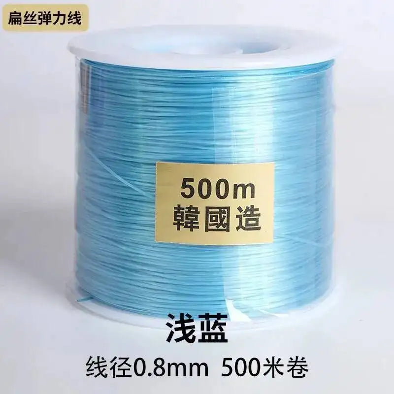 500M 0.8mm Flat Crystal Elastic Thread Bracelet String Leather Band Rope Wearing Bracelet Elastic Thread Buddha Bead Thread Oasis Select 8 0.8mm 500m