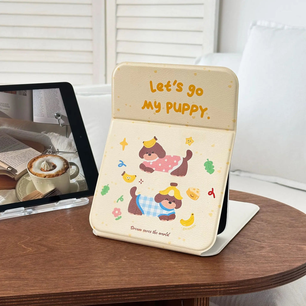 Kawaii Puppy Makeup Mirror – Foldable Portable Desk Mirror