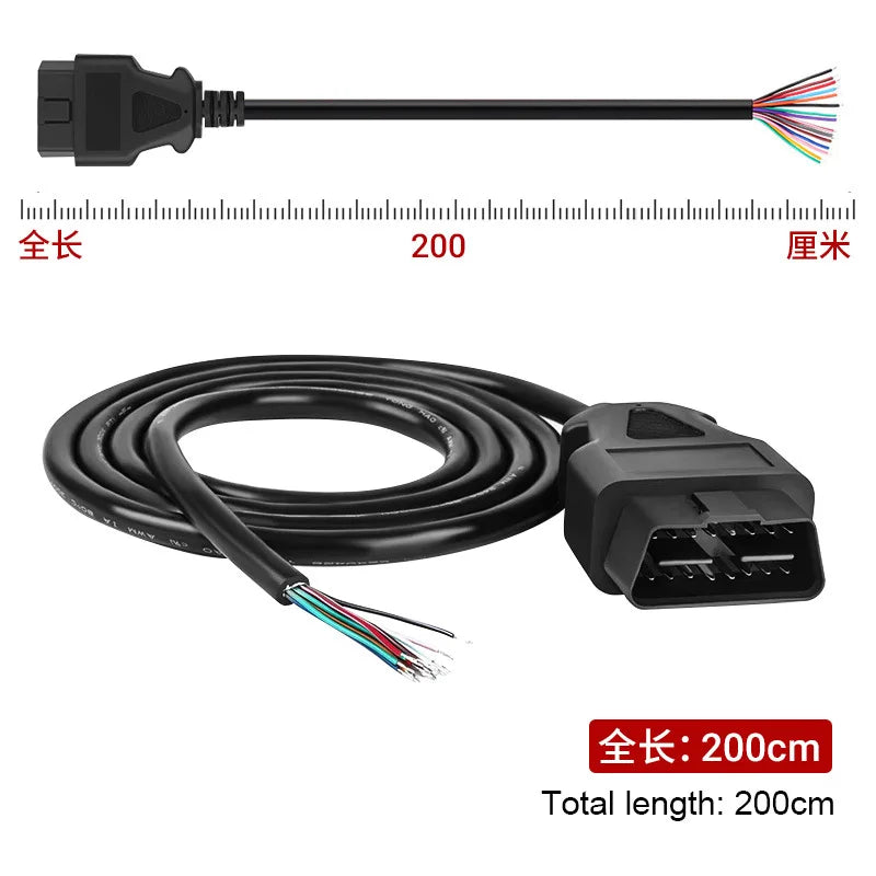 3/2/1.5/0.3 Meters OBD2 OBD II Car Extension Cable Connectors 16PIN Male To Female Connector For Auto ELM327 Connector Interface Oasis Select 2M OBD2 20mm