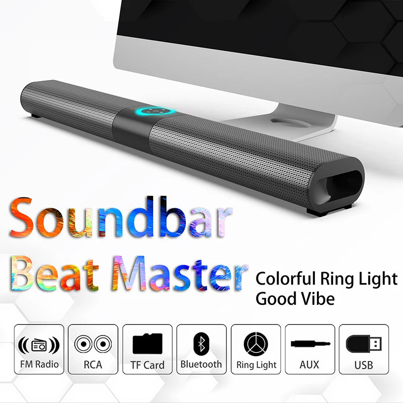 AyeBeau Bluetooth 5.3 Soundbar | Bass, FM Radio & TV
