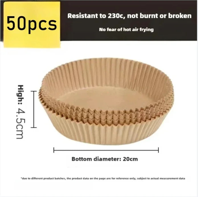 Air Fryer Liner Fryer Air Accessories Aerogrill Parchment Disposable Liner Non-Stick Parchment Baking Oven Paper Accessories Oasis Select 50pcs-Round