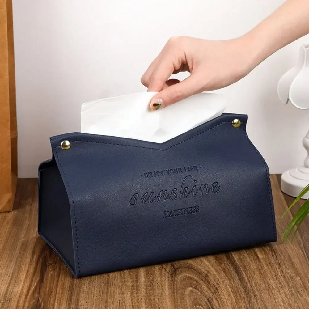 Modern PU Leather Tissue Box Cover | Car & Home Decor