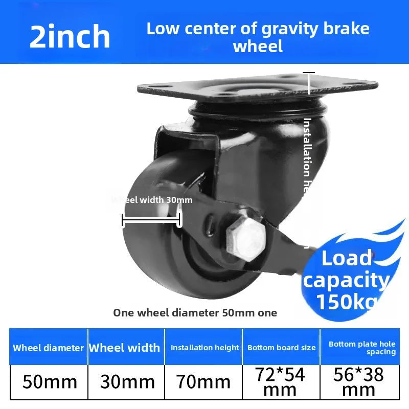 1.5/2/3inch Heavy Duty Swivel Castor Trolley Wheels Furniture Rotatable Caster with Safety Lock Brake for Table Chair Sofa Oasis Select 2 inch F