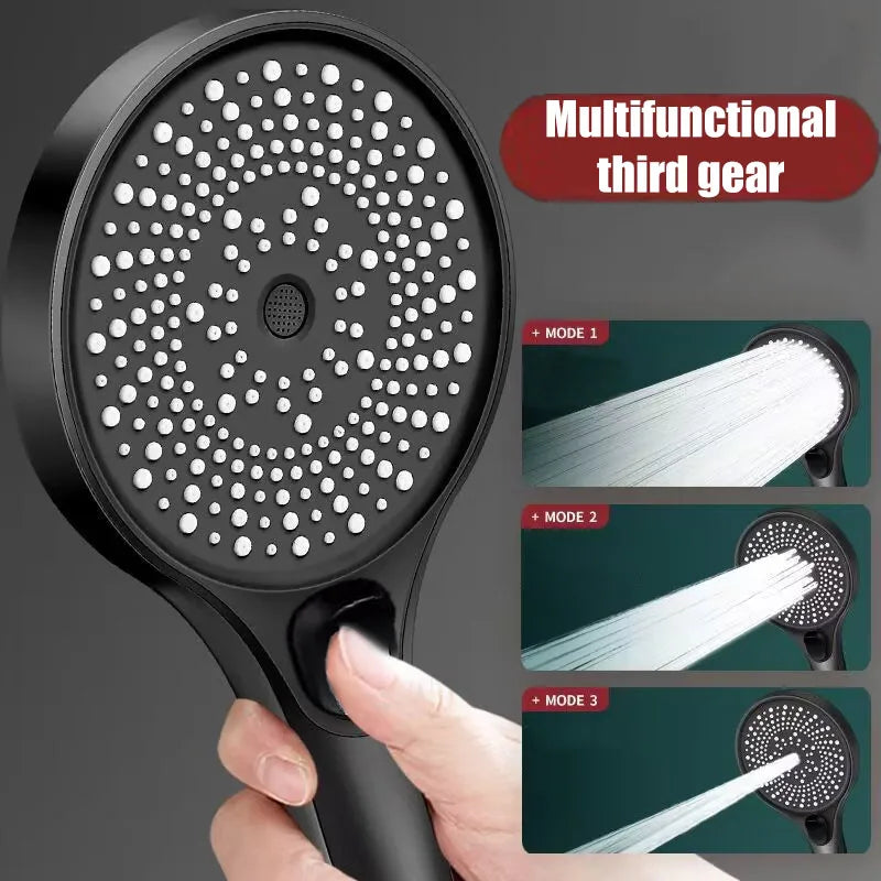 Large screen showerhead 3-speed mode portable shower shower accessories showers for bathroom items knobs full heads set parts Oasis Select
