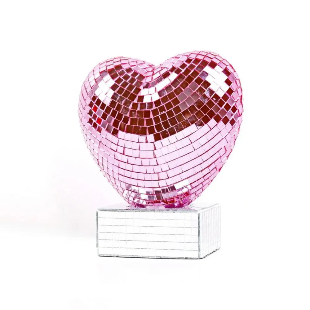 Heart-Shaped Disco Ball Decoration | Reflective Mirror Ornament