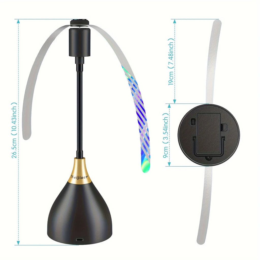 Practical Fly Repellent Fan with Soft Blades for Tables, USB or Batteries Powered, Soundless and Portable Keeps Your Food Clean Oasis Select