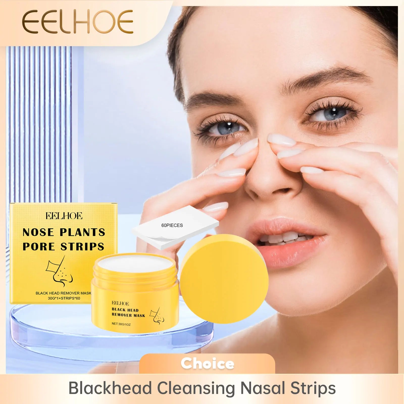EELHOE Blackhead Remover Peel-Off Nose Strips – Deep Pore Cleanse Blackhead Nose Strips Oasis Select
