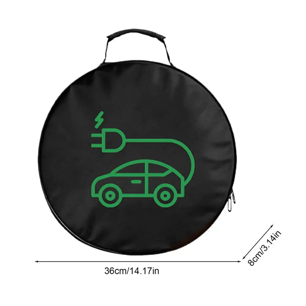 EV Charging Cable Storage Bag Electric Car Charger Box Charging Organizer Jumper Cable Bag Waterproof Fire Retardant Organizer Oasis Select round