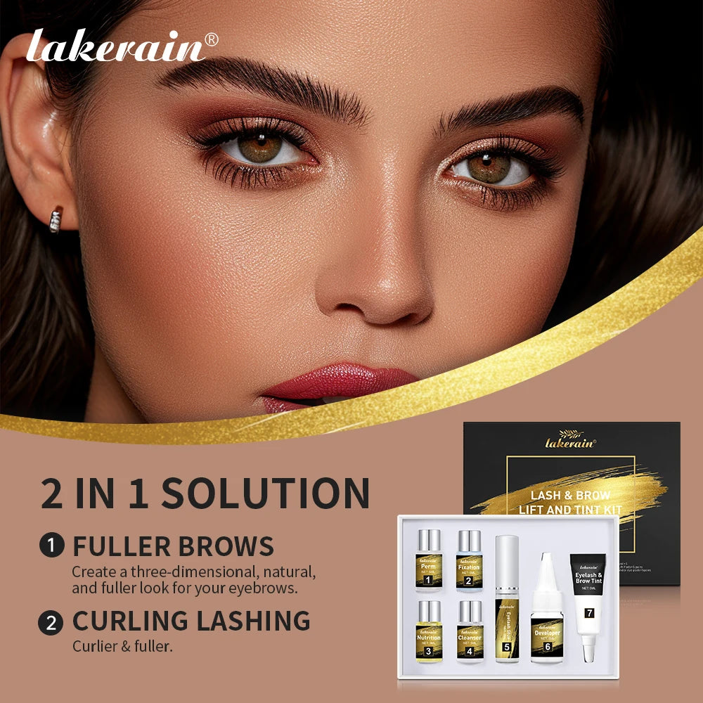 Lash Lift and Black Color Tint Kit Brow Lamination Kit Eyelash Perm Long Lasting Beauty Salon Home Easy to Use Eyes Makeup Tools Oasis Select