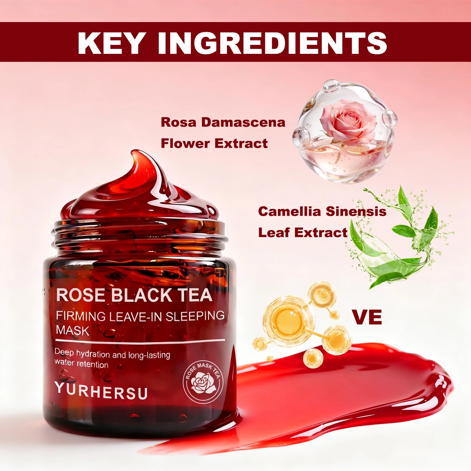 Rose Black Tea Overnight Sleeping Mask – Hydration & Glow Overnight Sleeping Mask Oasis Select
