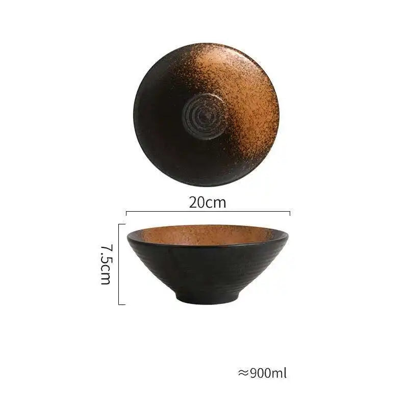 Japanese Ceramic Tableware Ramen Soup Noodle Bowls Commercial Bowl Home Restaurant Kitchen Dinnerware 7/8/9 Inch Oasis Select 8Inch Bowl B