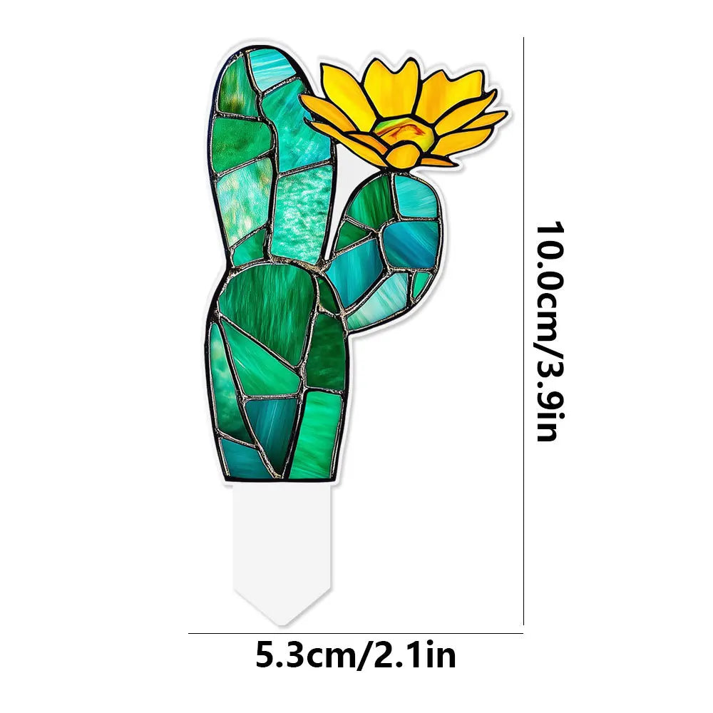 Suncatcher Stained Agave Simulation Plant Sun Catcher Home Handmade Crafts for Garden Yard Outdoor Indoor Table Desk Decorations Oasis Select TYU655