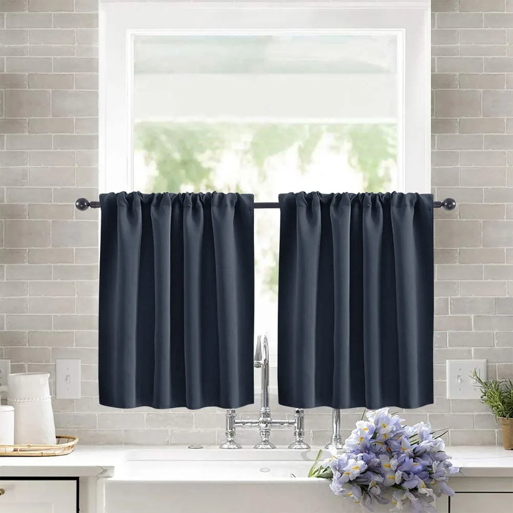 Short Tier Curtains | Half Window Panel – Light Filtering