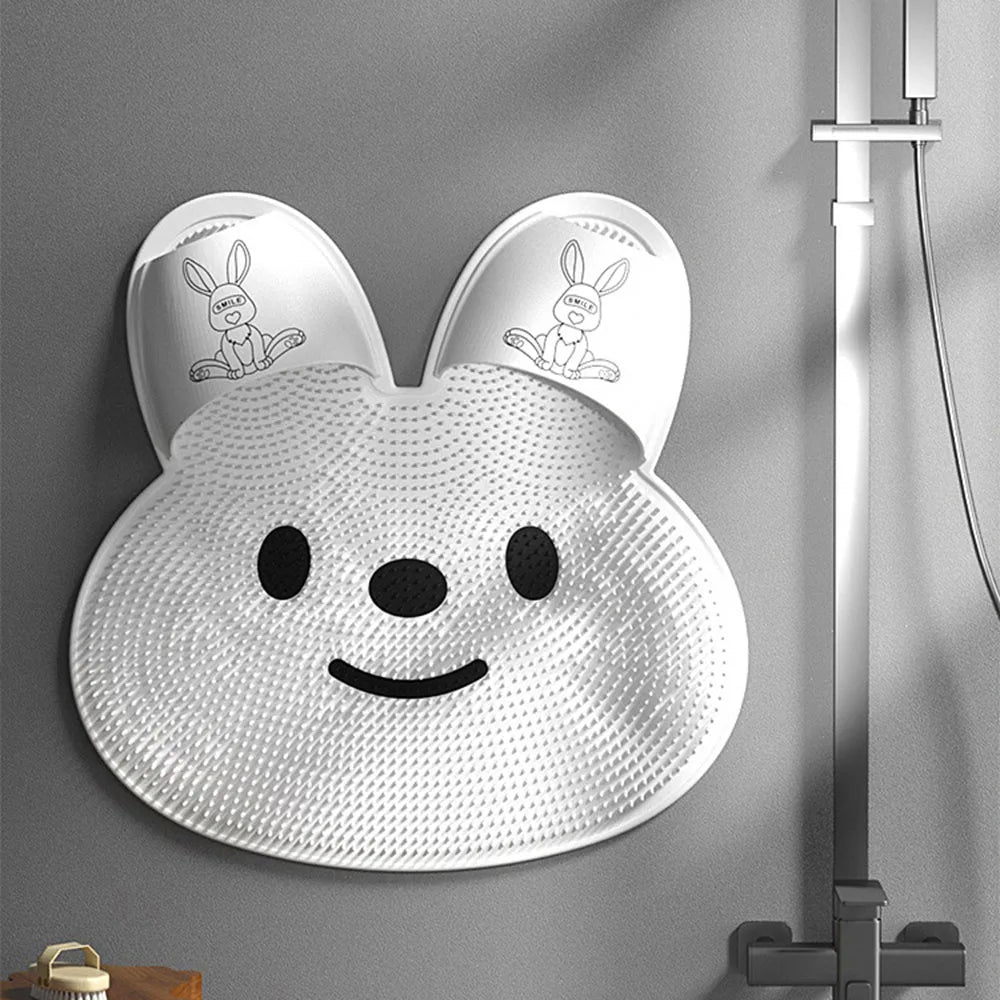 Rabbit Shape Silicone Bath Mat | Non-Slip Suction Cup Shower Pad