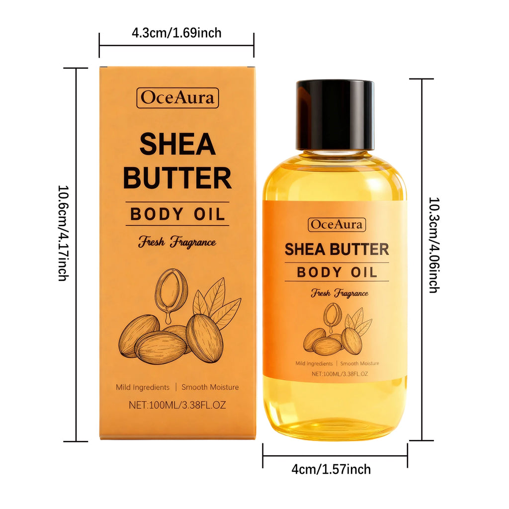 OceAura Shea Butter Body Oil – Fast-Absorbing Dry Skin 100ml Shea Butter Body Oil Oasis Select 100ml Boxed