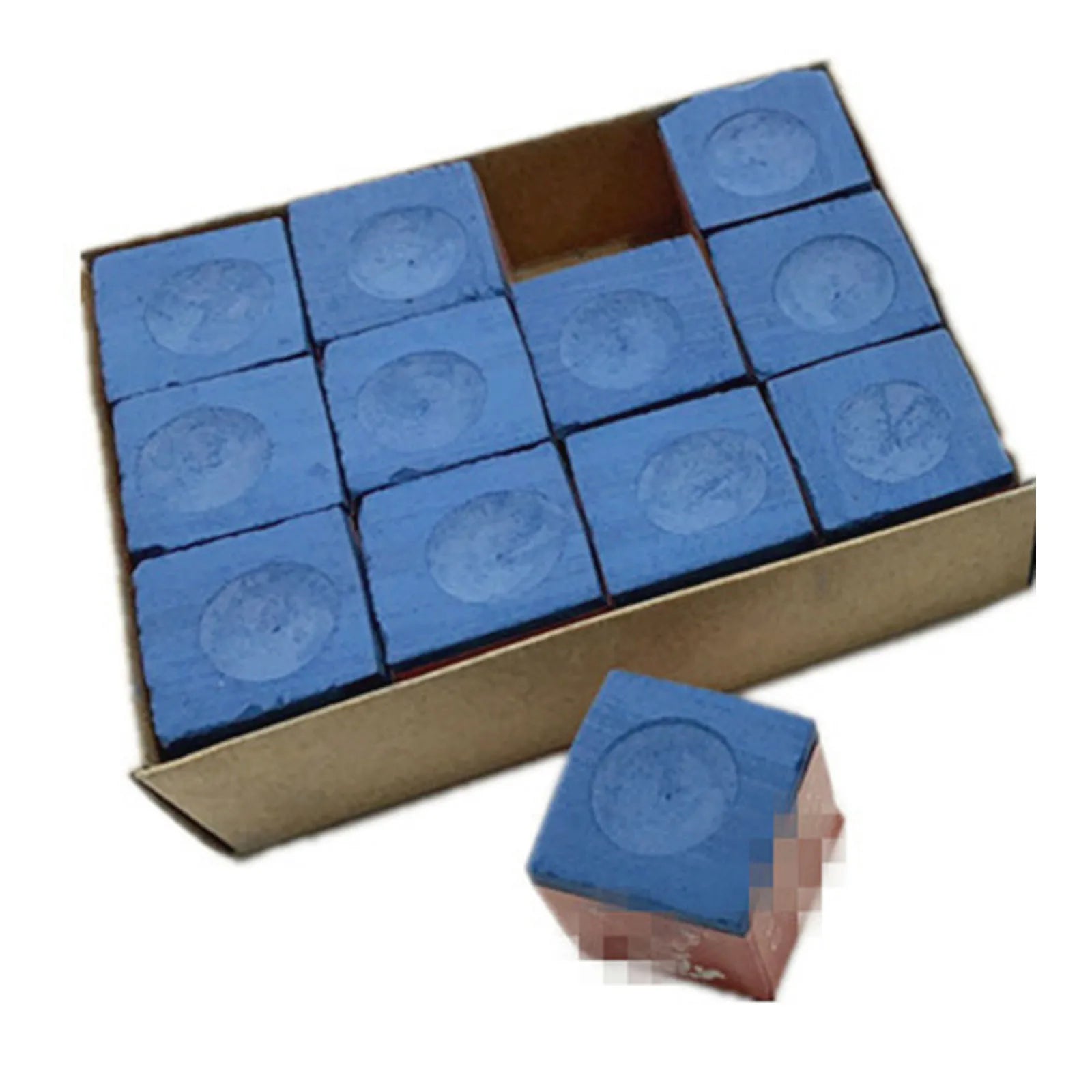 12pcs Pool Cue Chalk Cubes For Pool Billiards Snooker Cue 23*23*22.6mm For Table Billiards Club Replacement Accessories Oasis Select