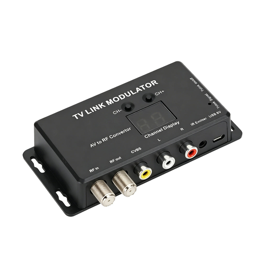 TV LINK Modulator， AV to RF ，IR Extender with Channel Display， Analog TV Self-Produced Program Insertion Device Oasis Select