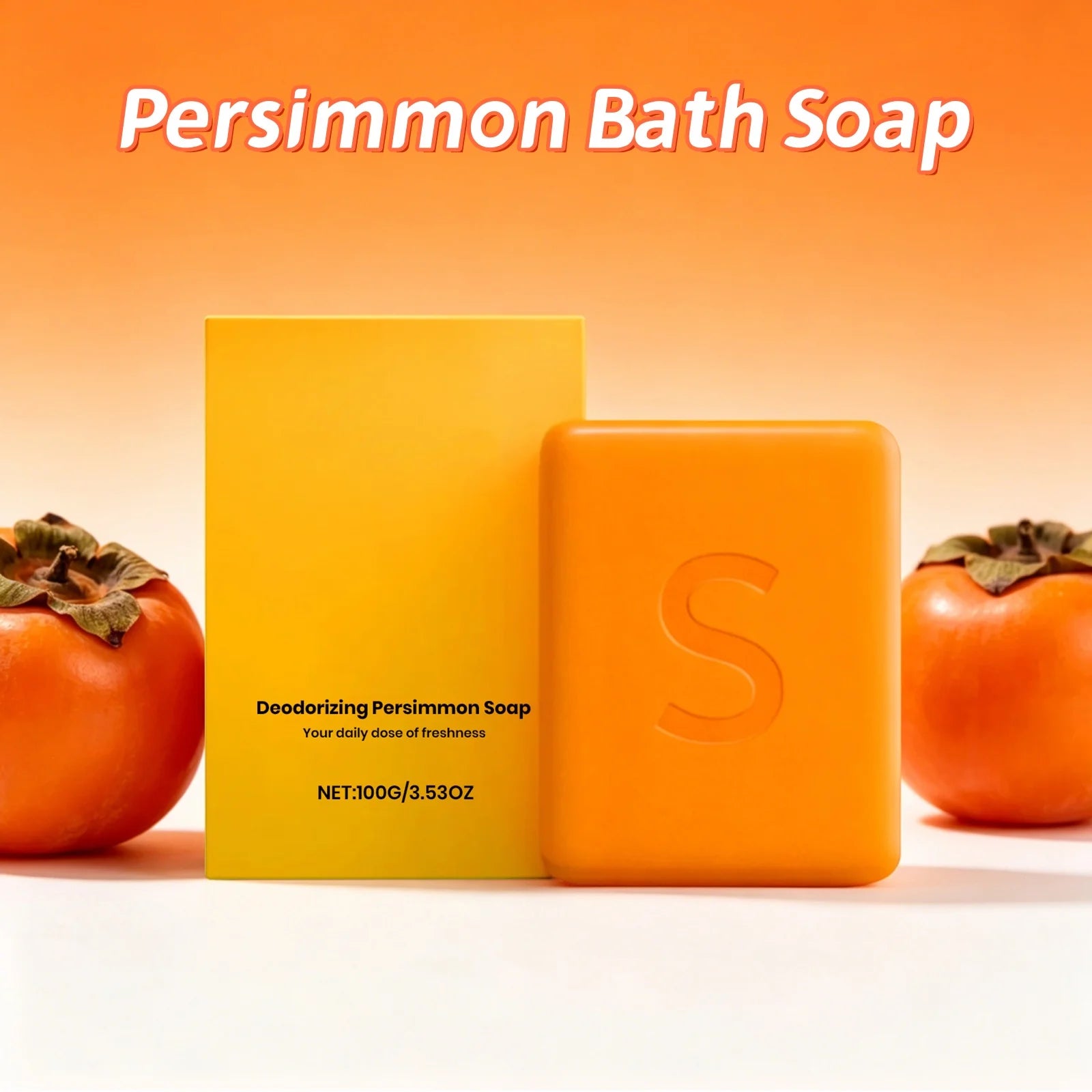 Persimmon Bath Soap Bar – Cleanse, Moisturize & Fruity Scent Bath Soap Bar Oasis Select