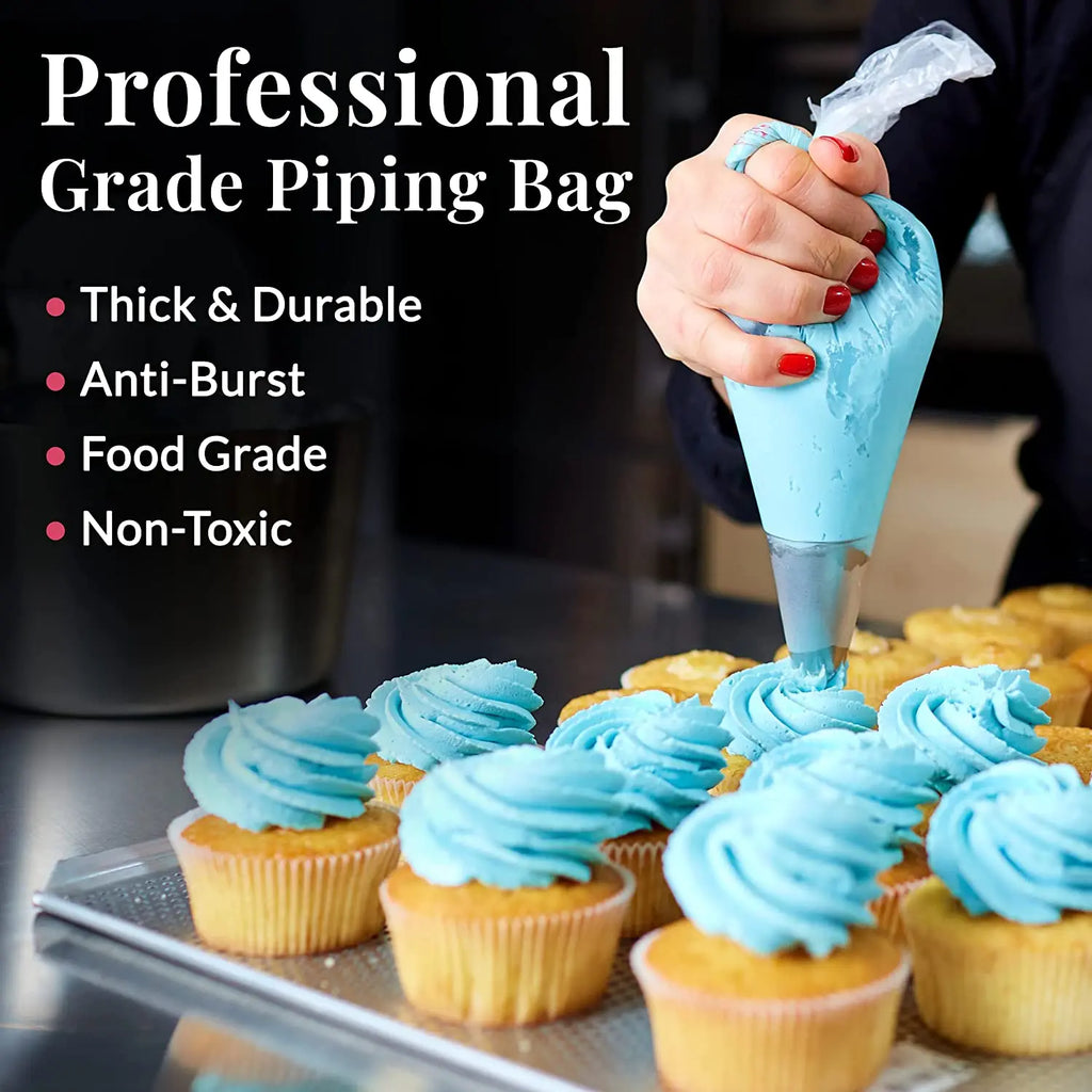 200pcs Anti Burst Piping Bags Icing Piping Bag Birthday Cake making Pastry Bags Package Kitchen Baking Supplies Oasis Select