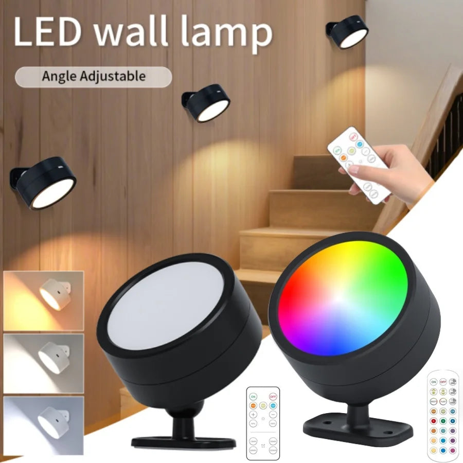Rechargeable Wireless Magnetic LED Wall Lamp – 360° + Remote LED Wall Sconce Oasis Select