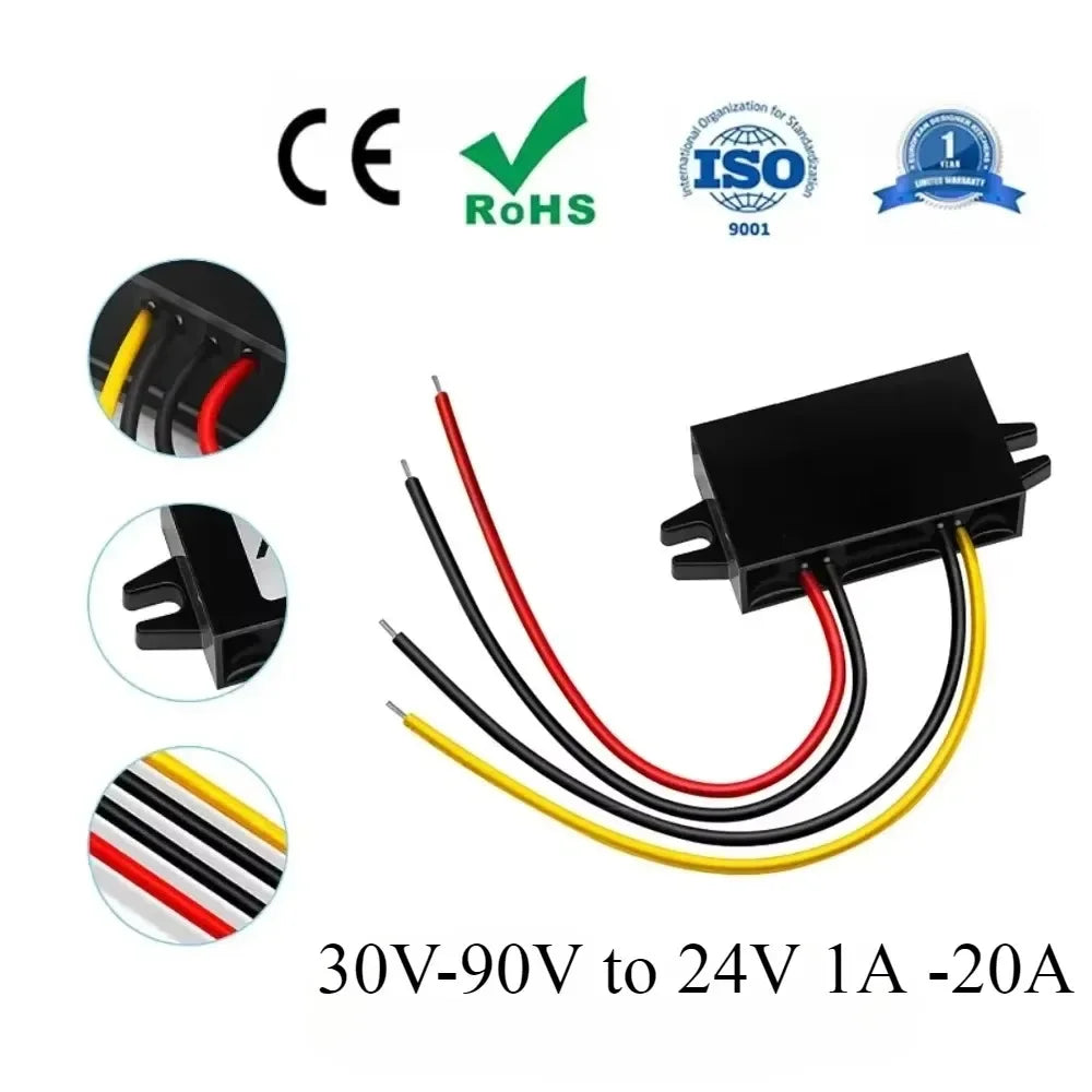 24v 48v 72v to 24v 1A -20A 72 Volt to 24 Volt Step Down Buck Voltage Regulator 30V-90v DC DC Converter Reducer Buck Power Module Oasis Select