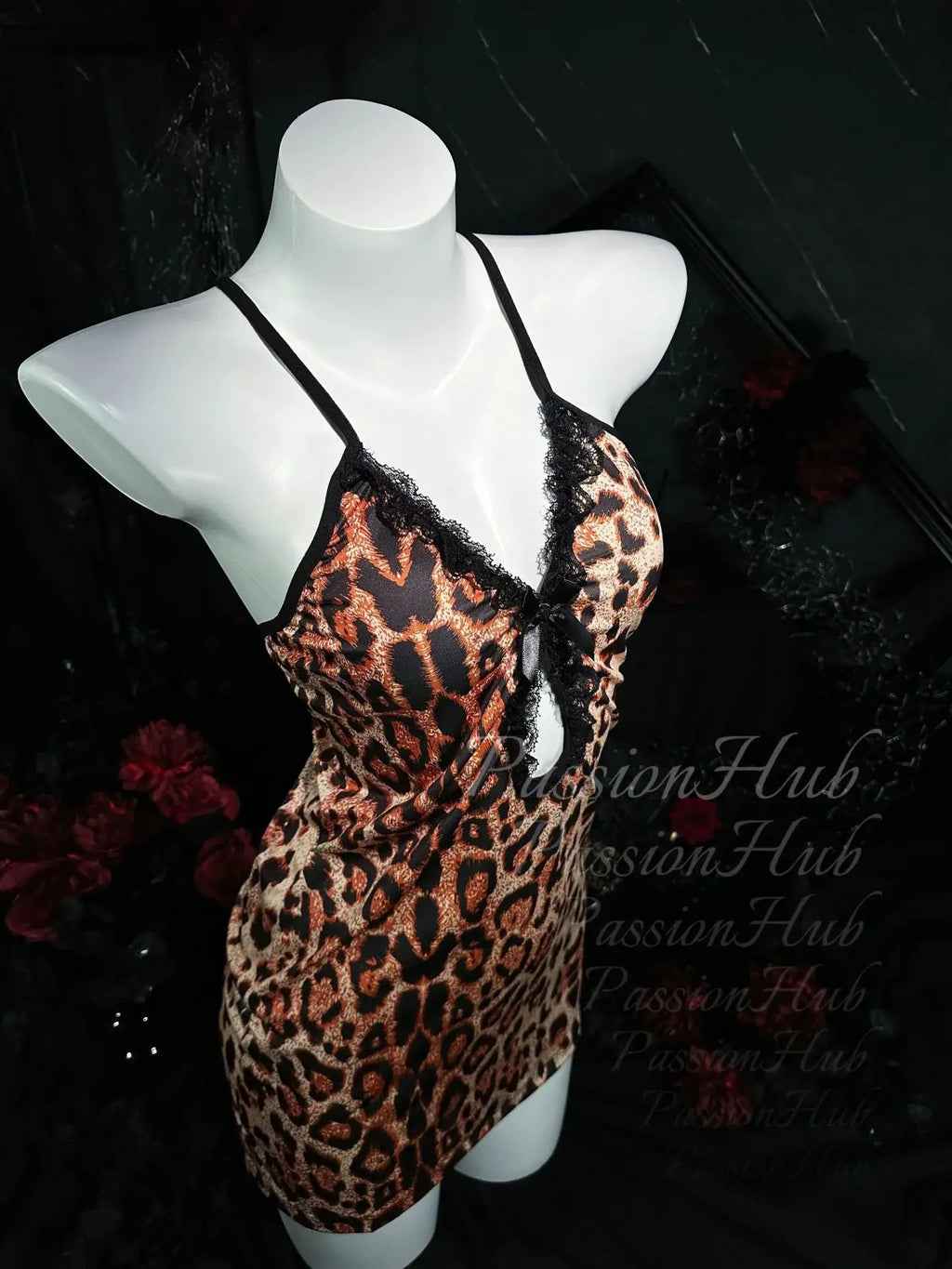 Fashion Leopard Pattern Hip Wrap Dress Elegant Mature Style Soft Lace Breathable Skin Friendly Ladies Daily Home Casual Wear Set Oasis Select Purely Seductive Leo XXS