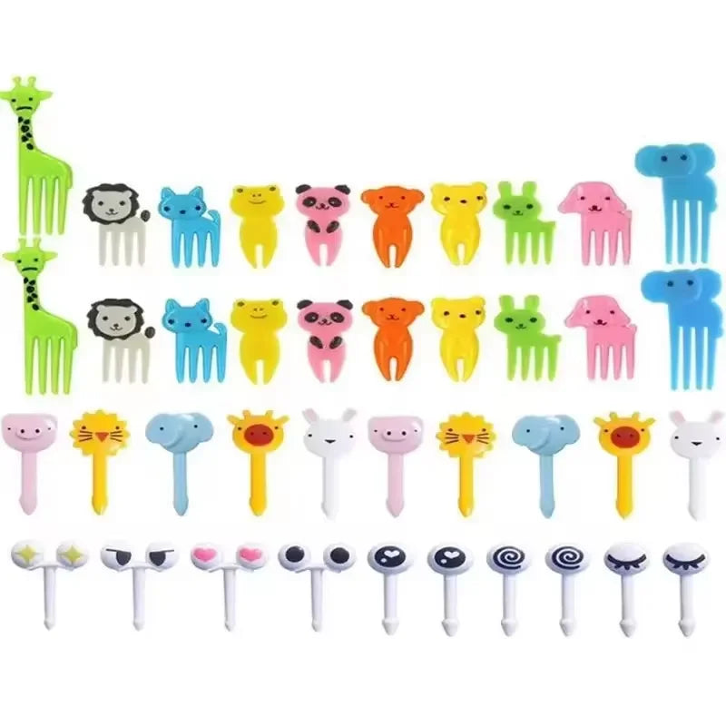 40 pcs Animal Fruit Food Picks, Bento Box Picks, Mini Cartoon Animal Food Toothpicks, Lunch Bento Forks Picks for Kids Oasis Select 40pcs Random Color