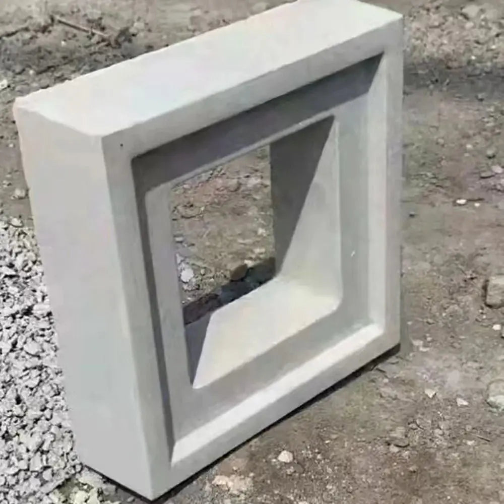 Plastic Hollow Brick Mold 20*20*6cm Square Wall Brick Mould 3D Carving Anti-Slip Cement Antique Brick Mold Garden Wall Oasis Select