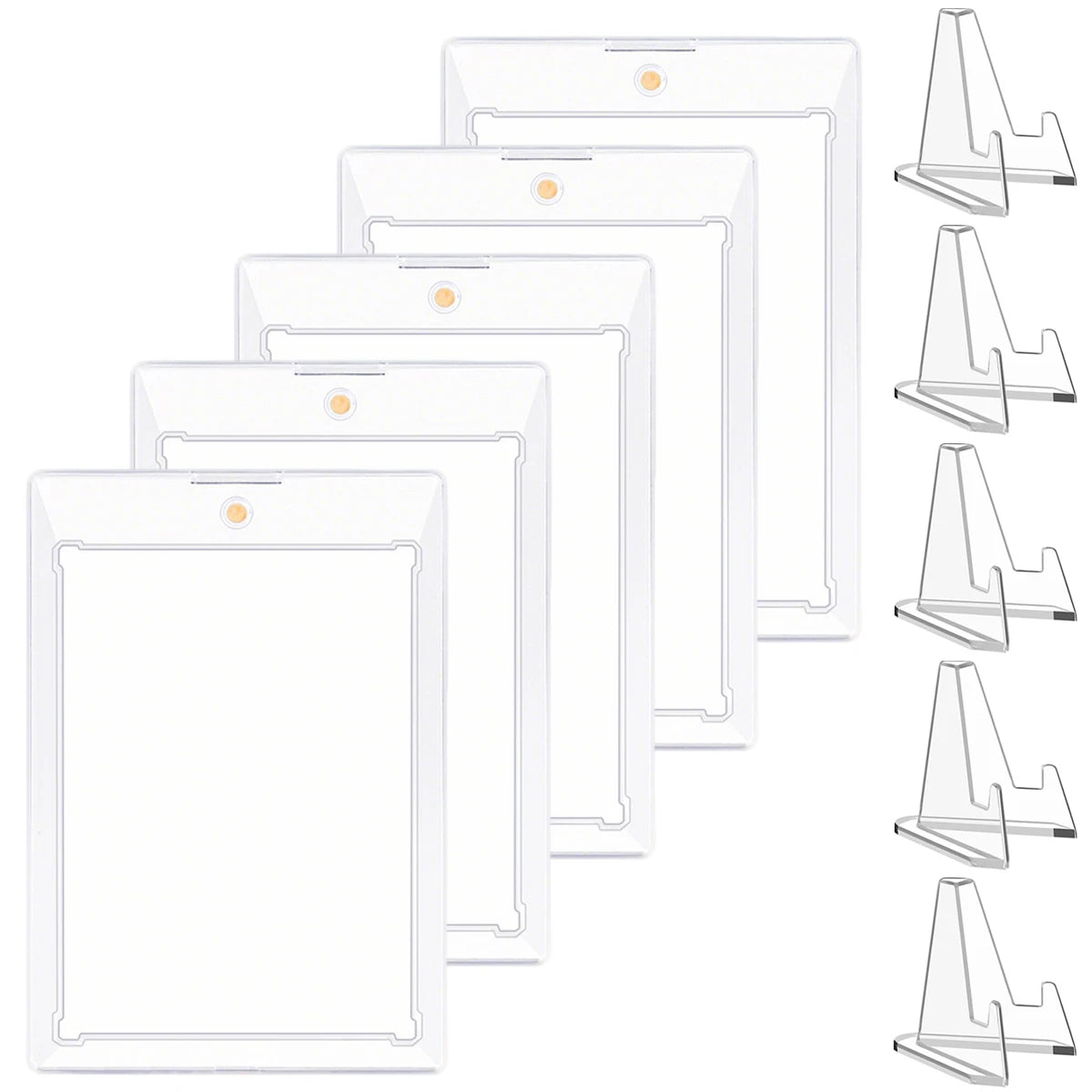 5/10/15 PCS 35pt Magnetic Card Holders with Stand – Hard Case for MTG & Sports Cards, UV Protection, Instant Desktop Display Oasis Select 5Sets