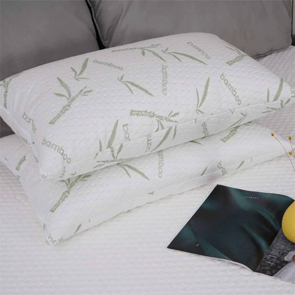 2-Pack Bamboo Fiber Pillowcases – Cooling, Waterproof & Zippered
