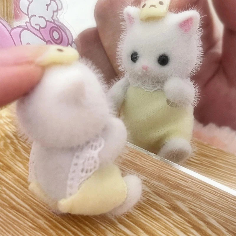1pcs Flocking Cat Model Plush Dolls Figurines Anime Toys Table Decoration Birthday Party Gift Oasis Select
