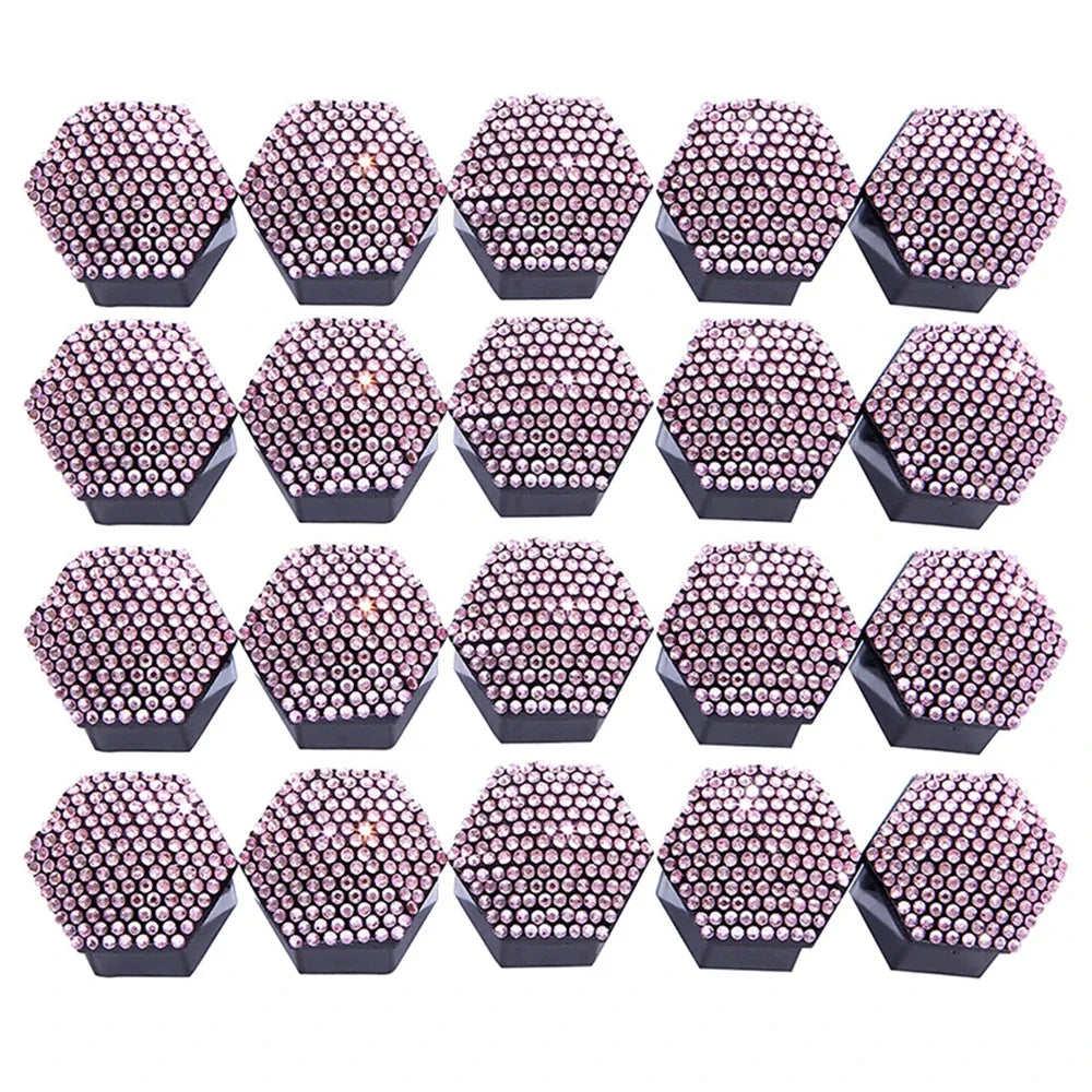 1Set Car Tire Screw Protection Cover Diamond-studded Hub Caps Anti-Rust Wheel Nut Rim Cover Wheel Nut Caps Gift for New Car Oasis Select