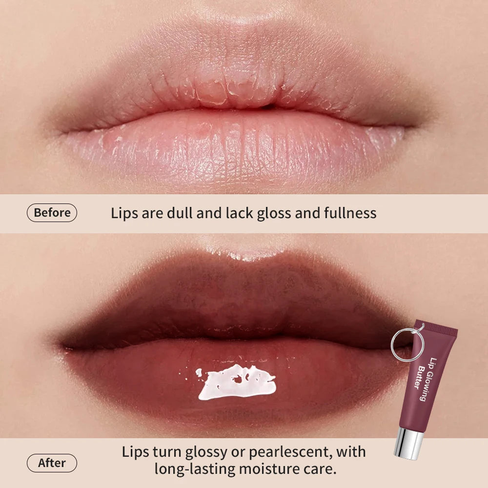 Lips Glosses Keychain 2in1 Design Long Lasting Moisturizing Pink Nourish Lipstick Glowing Butter Makeup Care Shine Cosmetics Oasis Select