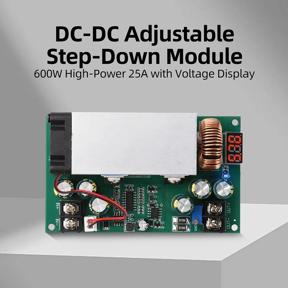 DC12V-75V 600W 25A DC-DC Adjustable Step Down Module 12V-75V to 5V-50V Buck Converter with Digital Voltage Power Supply Board Oasis Select