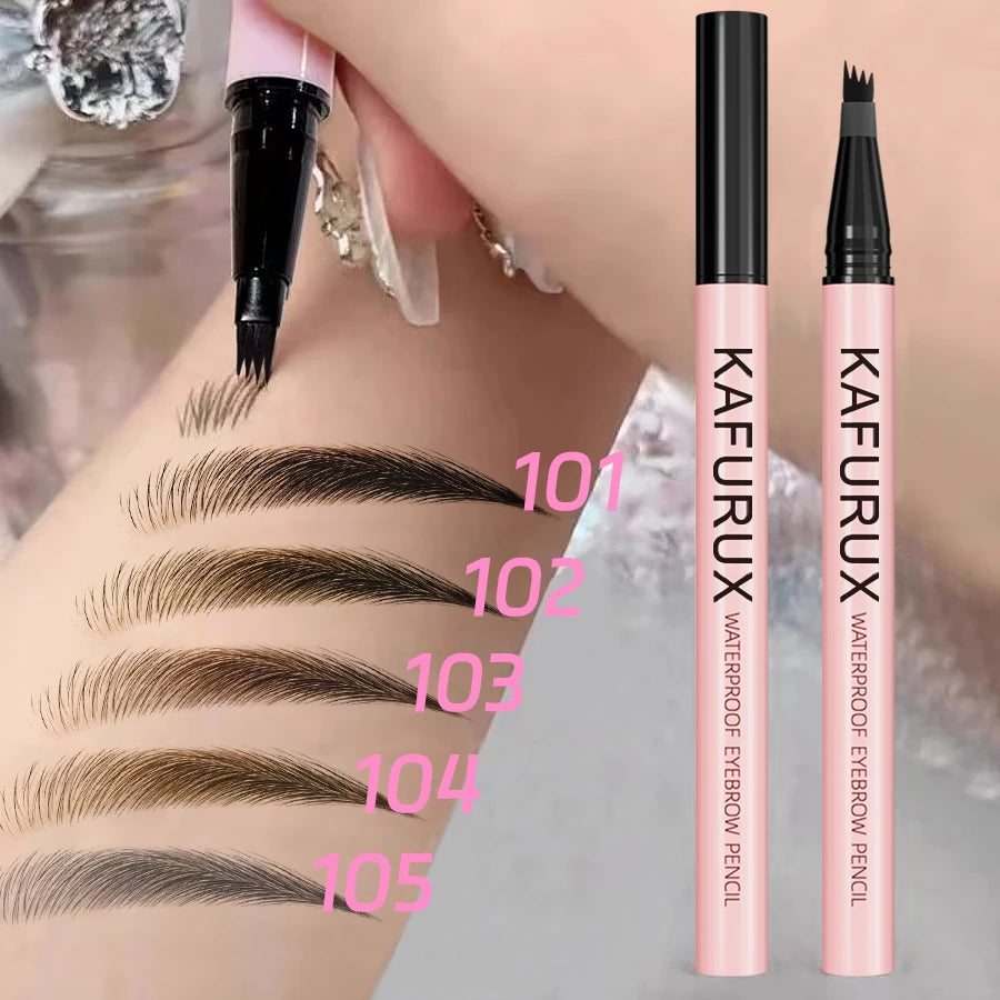 KAFURUX 4-Point Waterproof Liquid Eyebrow Pencil | Long-Lasting