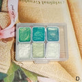 6Color Shimmer Solid Watercolor Set Retro Painting Pearlescent Metal Candy Colors Set for Art Painting Drawing Nail Design Oasis Select D