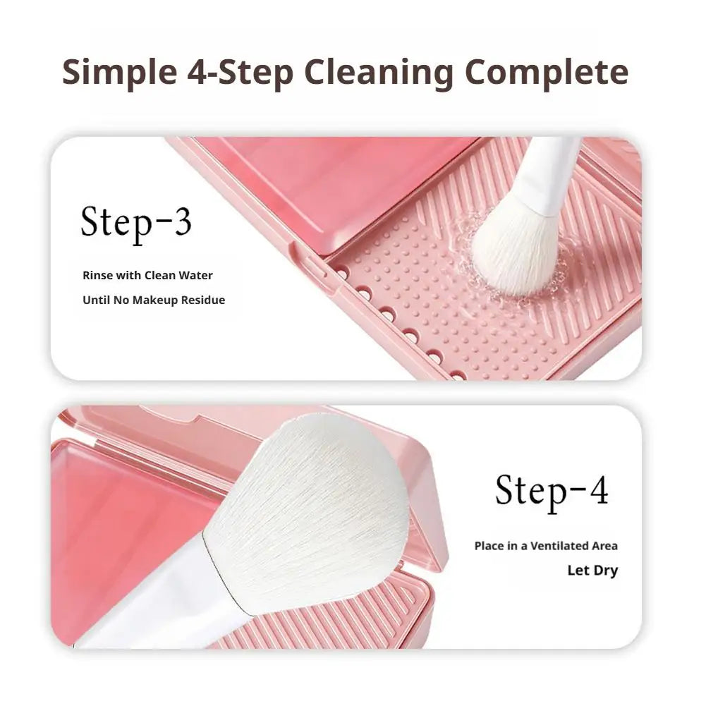 Makeup Brush Cleaner Soap, 2-in-1 Brush Cleaning Wash Bar with Scrubbing Silicone Cleaning Mat For Cleaning Makeup Sponges Brush Oasis Select