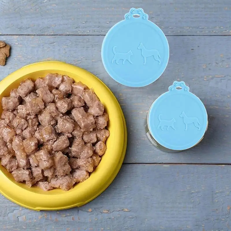 Can Lids For Canned Food Silicone Puppy Can Keeper Lids Reusable Dog Cat Food Container Tops Leak-Proof Airtight For Storage Oasis Select