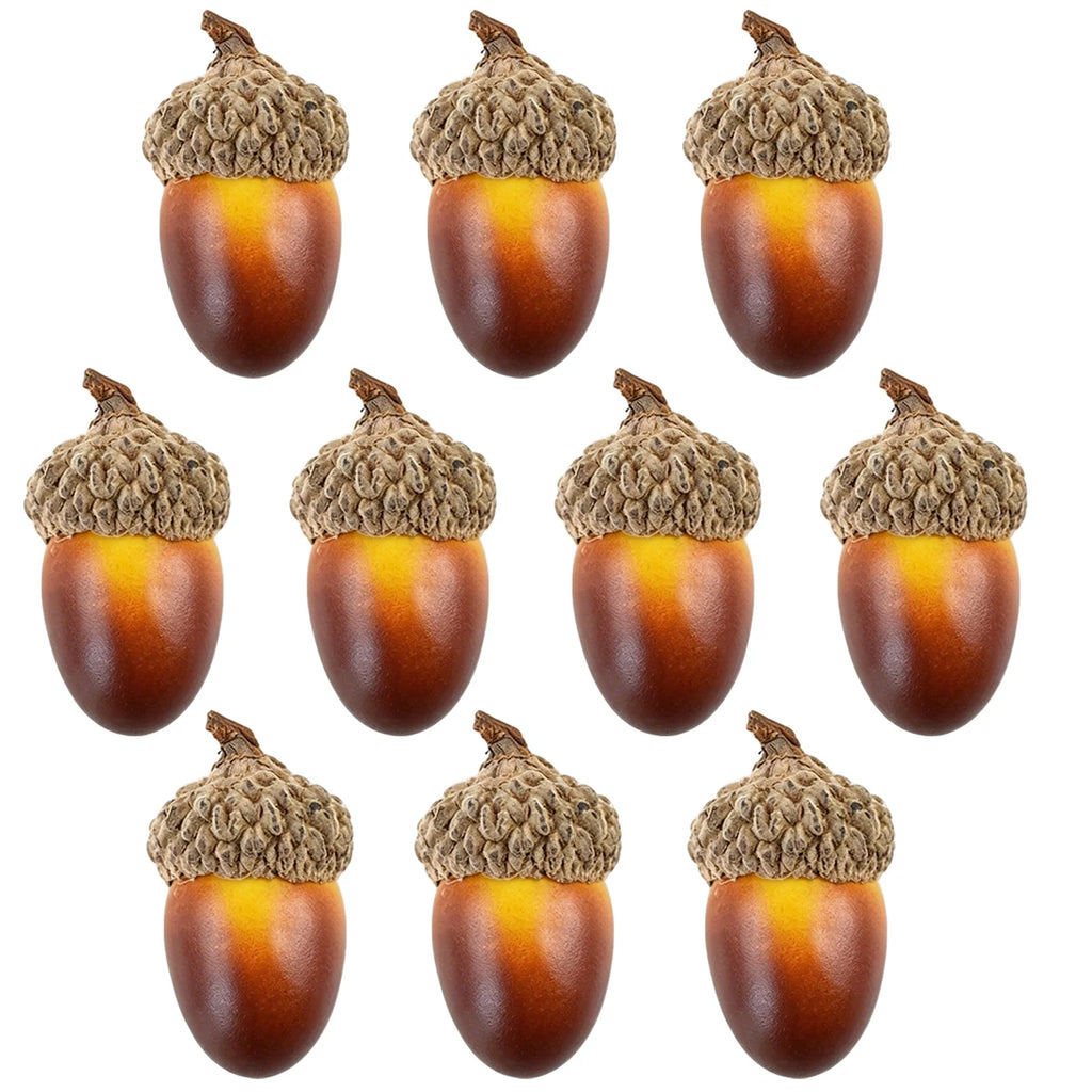 5/10 PCS Artificial Acorns with Caps Realistic Fake Acorns DIY Craft Fall Autumn Decor Table Centerpiece Woodland Props Oasis Select 10pcs S