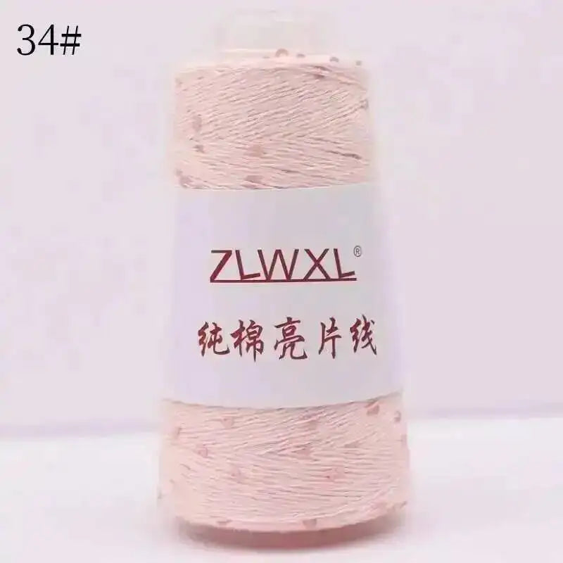 Sequin Cotton Yarn DIY Knitted Decoration Hand Crochet 400M