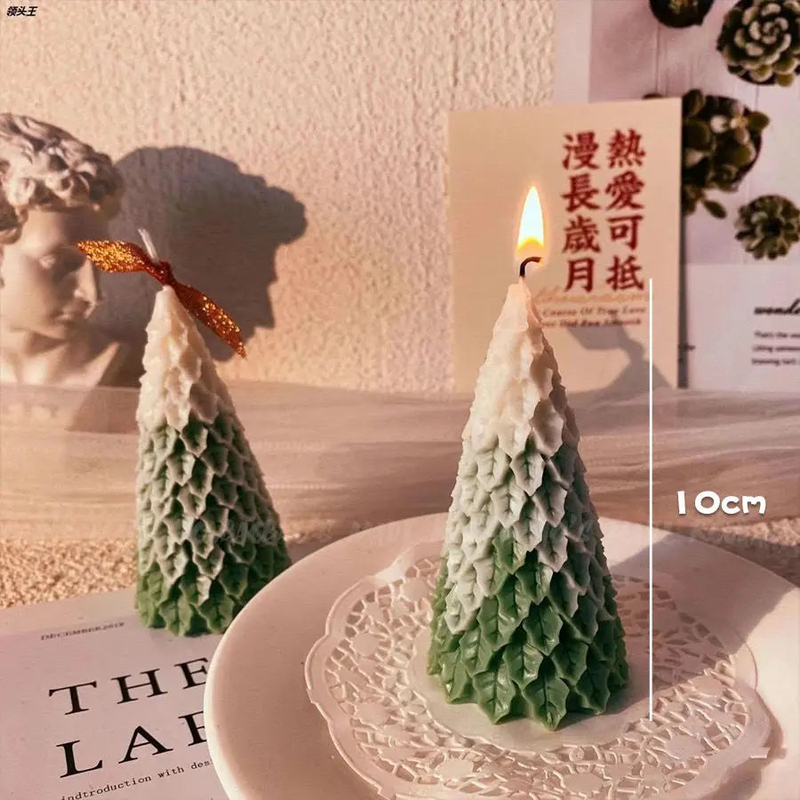 Christmas Tree Candles, Scented Candles High-quality Appearance Gifts Fresh Souvenirs Carved Candles Cedar Oasis Select freesia